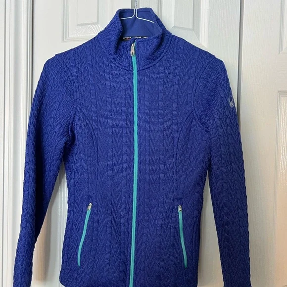 Spyder Women's Royal Blue Jacket with Teal Zipper - Picture 1 of 8